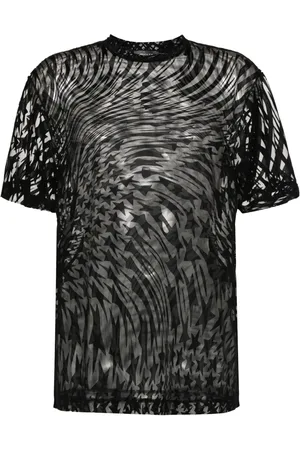 MUGLER Playera con estampado afelpado