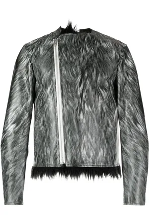 Comme des Garçons Chamarra biker con estampado de pelo