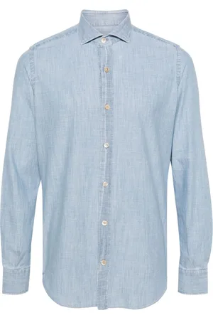 ELEVENTY Camisa de tejido cambray con botones