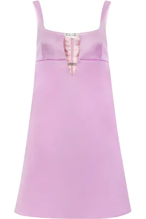 Nina Ricci Vestido corto satinado con detalles de cristal