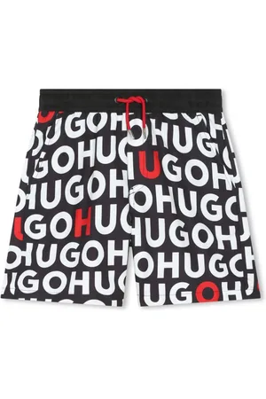 HUGO BOSS Shorts de playa con cordones en la pretina