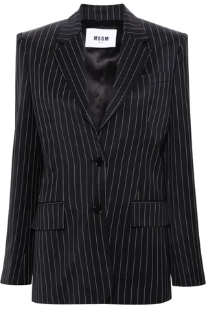 Msgm Blazer con botones y rayas diplomáticas estampadas