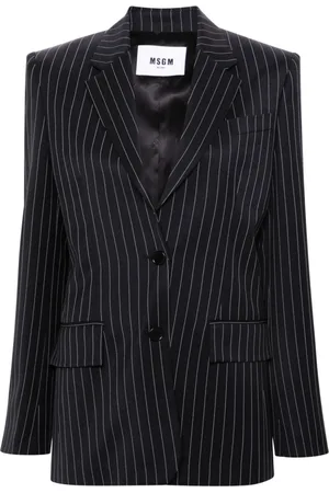 Msgm Blazer con botones y rayas diplomáticas estampadas