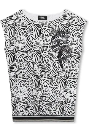 Karl Lagerfeld Vestido corto con estampado de cebra