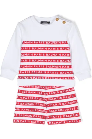 Balmain Set de shorts con franjas del logo