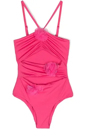MONNALISA Traje de baño con aplique floral y abertura