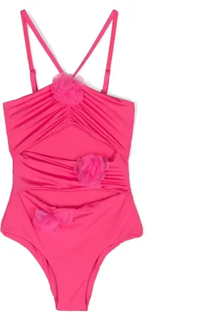 MONNALISA Traje de baño con aplique floral y abertura