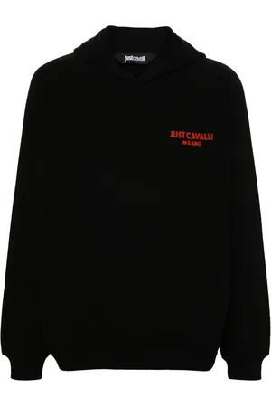 Roberto Cavalli Hoodie con logo afelpado