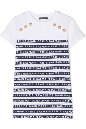 Balmain Vestido estilo playera con rayas estampadas
