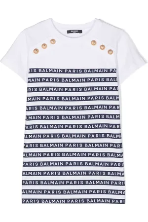 Balmain Vestido estilo playera con rayas estampadas