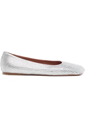 Amina Muaddi Flats Ane con detalles de cristal