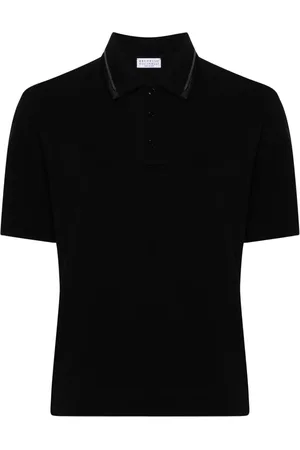 Brunello Cucinelli Playera tipo polo con detalle de mostacillas
