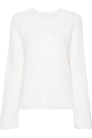 Allude Suéter tejido de canalé con cuello redondo