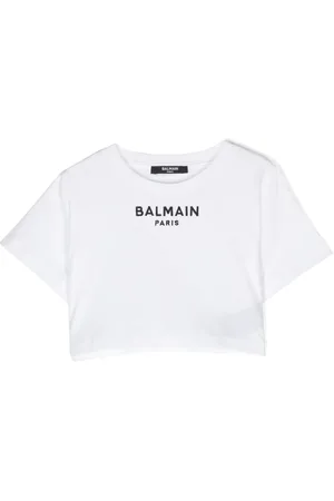 Balmain Playera corta con logo bordado