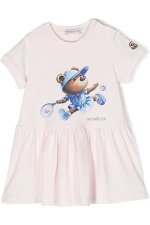 Moncler Vestido acampanado con osito estampado