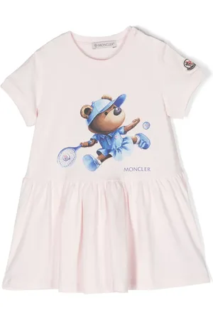 Moncler Vestido acampanado con osito estampado