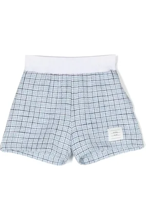Thom Browne Shorts de tweed con parche del logo