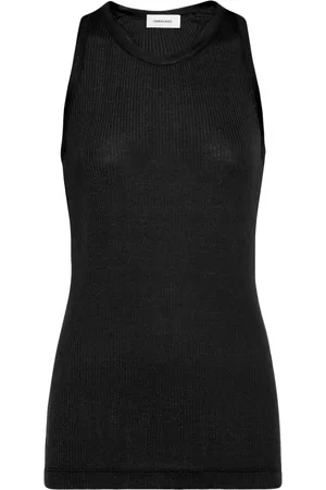 Salvatore Ferragamo Top de canalé fino