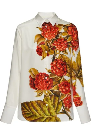 Salvatore Ferragamo Camisa de seda con estampado botánico