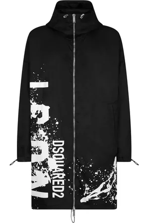 Dsquared2 Abrigo con capucha y logo estampado