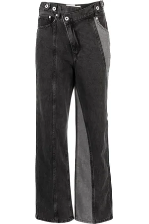 Feng Chen Wang Pantalones rectos con parche del logo