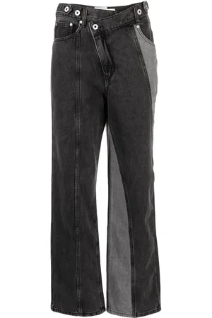 Feng Chen Wang Pantalones rectos con parche del logo