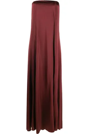 FORTE FORTE Vestido largo strapless de seda