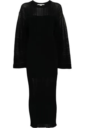 Stella McCartney Vestido midi de canalé fino