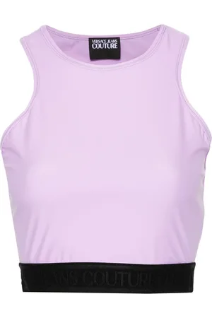 VERSACE Top corto con banda del logo