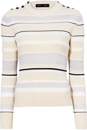 Proenza Schouler Sudadera tejida de canalé con motivo de rayas