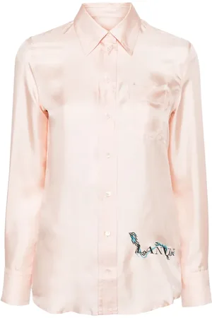 Lanvin Camisa de seda con logo estampado