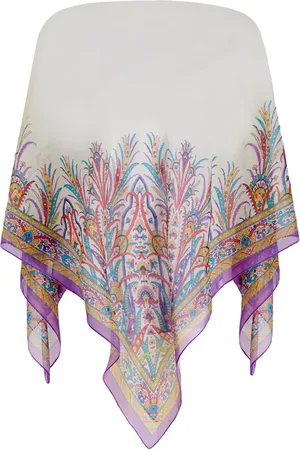 Etro Poncho con estampado de cachemira