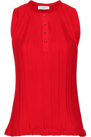 Lanvin Blusa plisada sin mangas