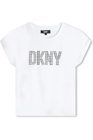 DKNY Playera con logo de ojales