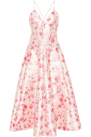 Serafini Vestido midi con diseño acampanado y estampado floral