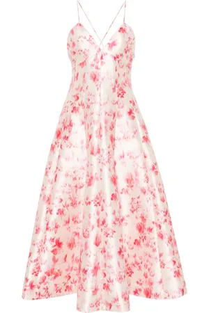Serafini Vestido midi con diseño acampanado y estampado floral