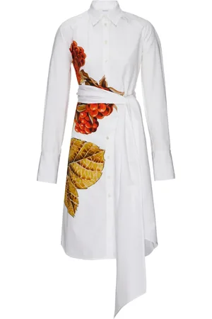Salvatore Ferragamo Vestido camisero con estampado botánico