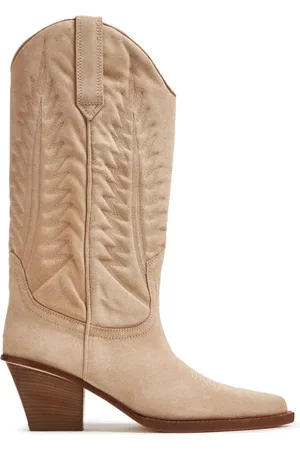 PARIS TEXAS Botines de gamuza con motivo bordado y tacón de 70mm