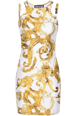 VERSACE Vestido corto con estampado Watercolour Couture