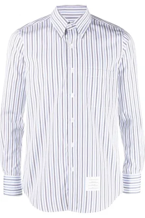 Thom Browne Camisa de popelina con rayas estampadas