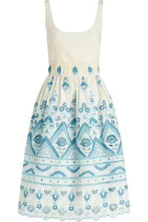 Etro Vestido acampanado con bordado inglés