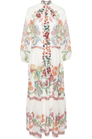 La DoubleJ Vestido largo de seda con estampado floral