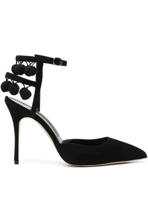 Manolo Blahnik Zapatillas con detalles de pompón