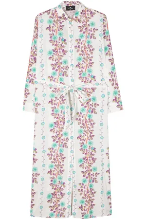 Etro Vestido camisero con estampado floral