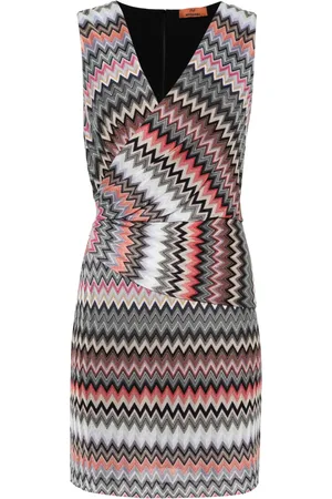 Missoni Vestido con motivo en zigzag y mangas drapeadas
