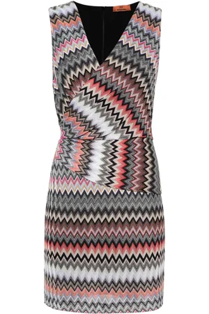 Missoni Vestido con motivo en zigzag y mangas drapeadas