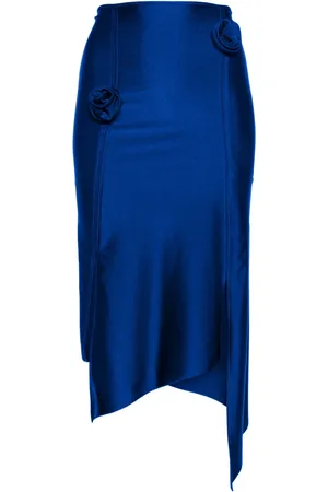 COPERNI Falda asimétrica midi con aplique floral