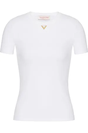 VALENTINO GARAVANI Playera tejida de canalé VGold