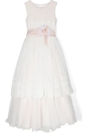Mimilù Vestido de tul con bordado floral
