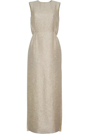 ADAM LIPPES Vestido largo de tweed con flecos